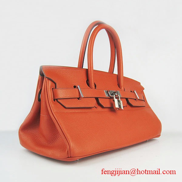 Hermes Birkin 42cm Togo Leather Bag 6109 Orange gold padlock